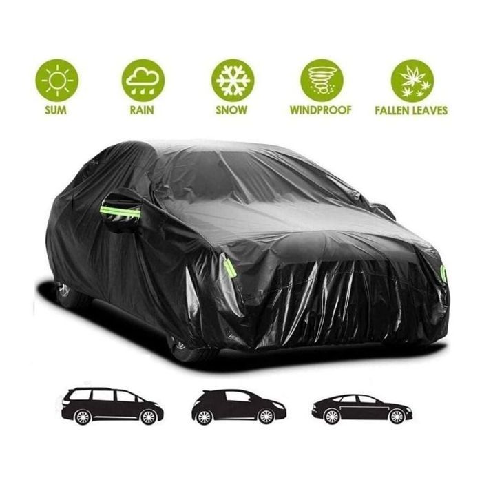 Bâche pour Voiture Exterieur Imperméable - Housse de Protection Étanche Couverture Voiture (4.9×1.8×1.5m) Noir