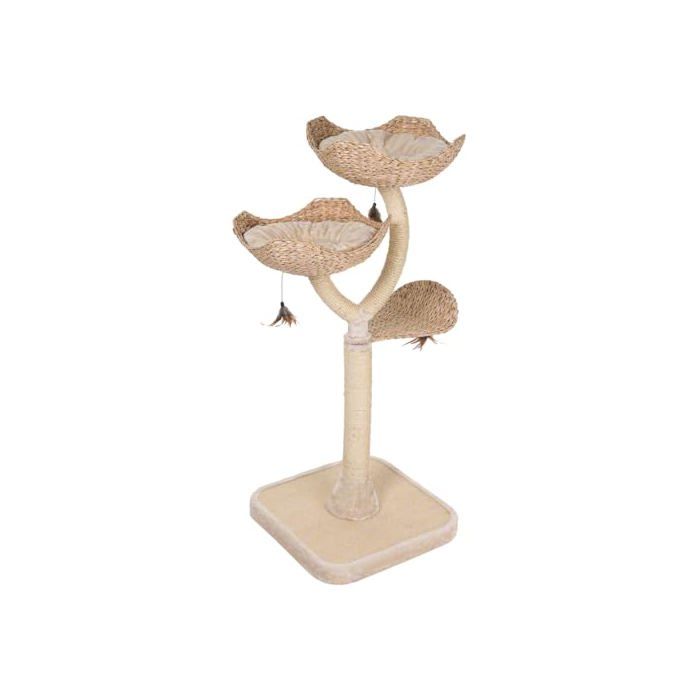 Arbre à chat - ZOOPLUS - Cats Flower - Plateau base extra épais - 2 paniers jacinthe deau - Tronc métal sisal Arbre à chat - ZOOPLUS - Cats Flower - Plateau base extra épais - 2 paniers jacinthe deau - Tronc métal sisal