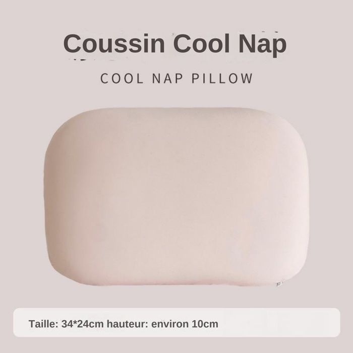 Petit coussin de sieste éponge tissu frais respirant housse déhoussable à fermeture invisible multi-usages bureau et repos Rose