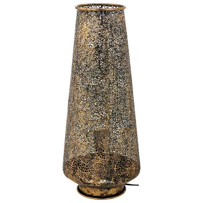 Lampe de table en métal doré 24.5x24.5x57.5h Lampe de table en métal doré 24.5x24.5x57.5h