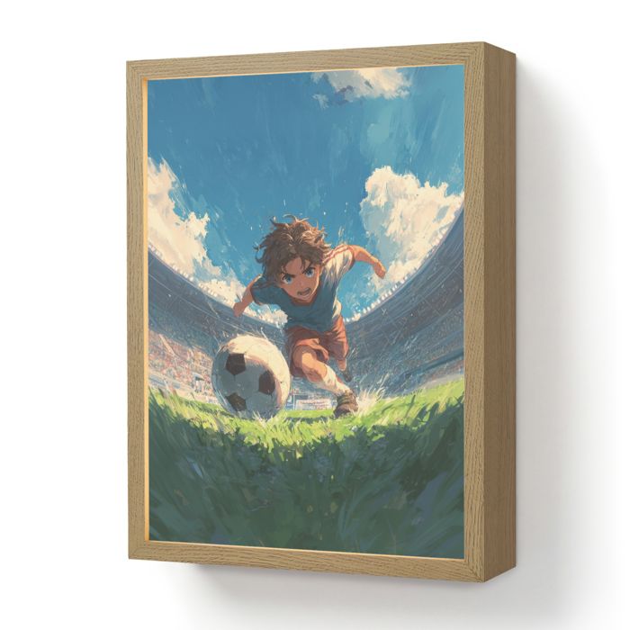 Applique Murale LED - Lampe de Chevet Murale Design - Motif Stade - Footballeur - Ballon 30x40 cm Couleur Bleu - OnlyWow
