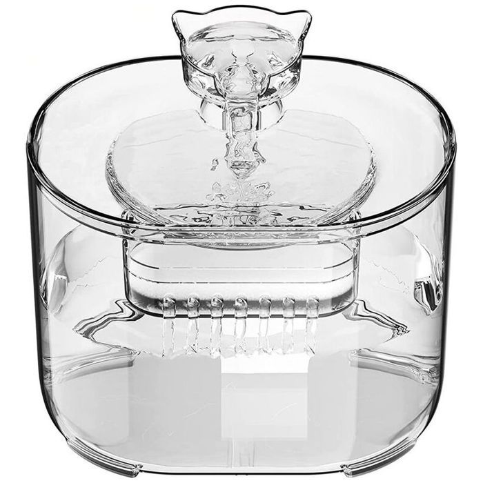 Fontaine à eau automatique animaux - Capacité 2.2L ultra silencieuse Système filtration triple couche - Nourriture chat et chien
