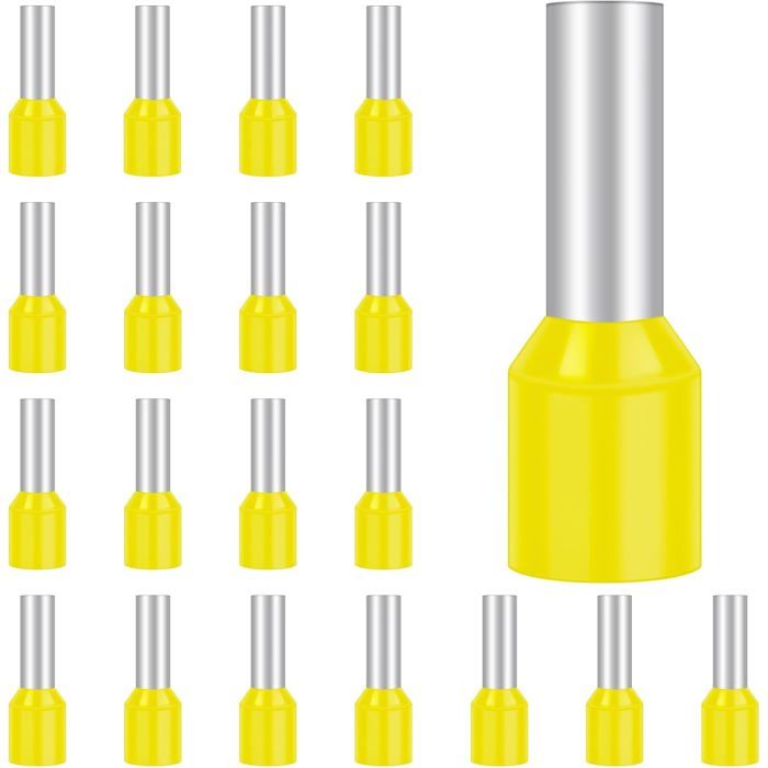 Embouts de Câble Pré-isolés 6.0mm² Longueur 12mm Lot de 100 Cosses Electriques a Sertir pour Installation Électrique Automobile