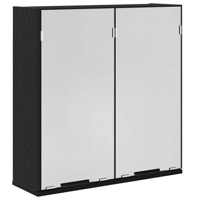 Armoire Miroir - vidaXL - Chêne noir - 64x20x67cm - bois d’ingénierie - Miroir intégré - Rangement mural - Étagères de rangement 175