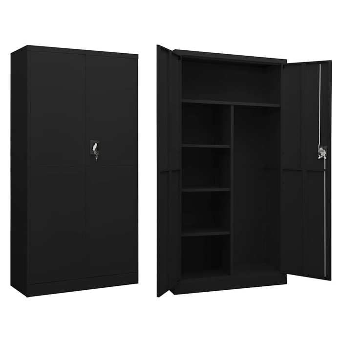 Armoire de bureau - VIDAXL - TOP Armoire à casiers - Noir - 90x40x180 cm - Acier &&47555