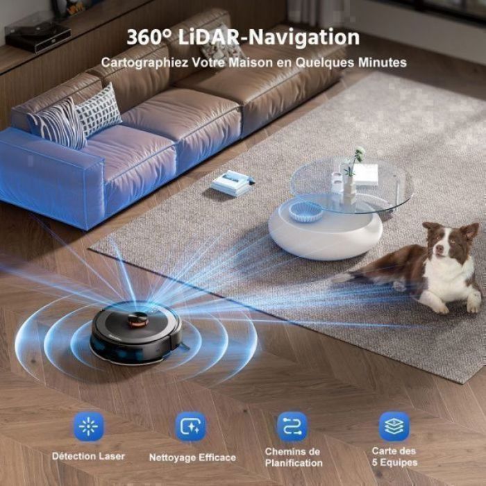 Aspirateur lavable complet 2600mAh 120min sans fil