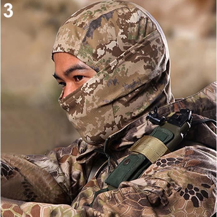 Cagoule avec masque en maille pour homme Tour de cou militaire Foulard  tactique Couvre-tête ninja pour la chasse, la course à pied, la moto, le  cyclisme Vert militaire, vert militaire : .fr