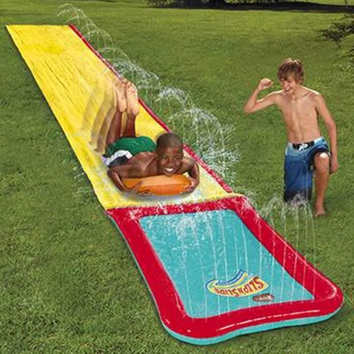 15.8Ft Double Toboggan Aquatique Gonflable, Toboggan Aquatique Et