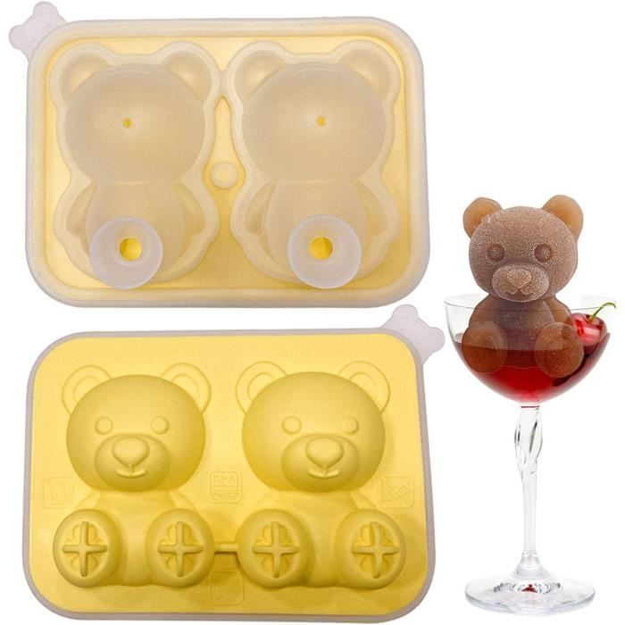 Moule à Bougie Ours En Silicone 3D - 2 Pièces Pour Création Bougies Et Savons DIY