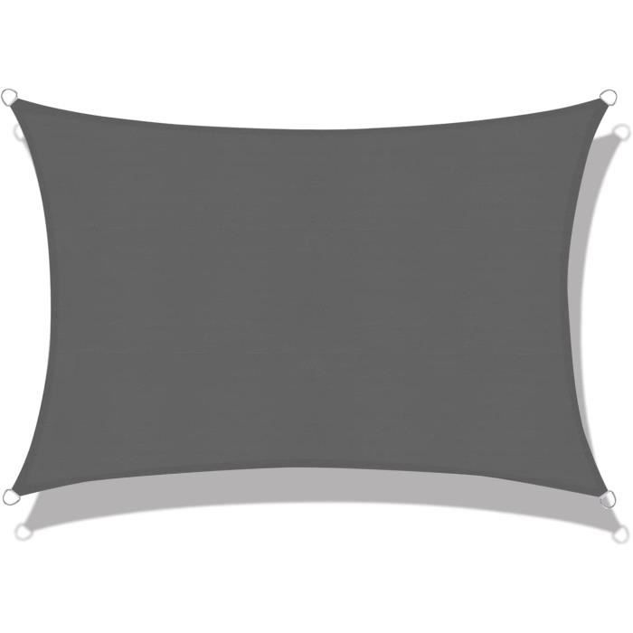 Voile D'ombrage HENG FENG 2,5x3m - Protection UV 95% Pour Jardin, Terrasse, Balcon - Couleur Anthracite