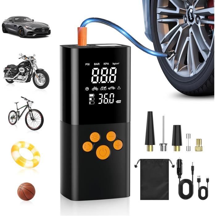Compresseur à Air Portatif 150 PSI - Gonfleur De Pneus Sans Fil Avec écran LCD, Pour Voiture, Moto, Vélo, Ballons - 4