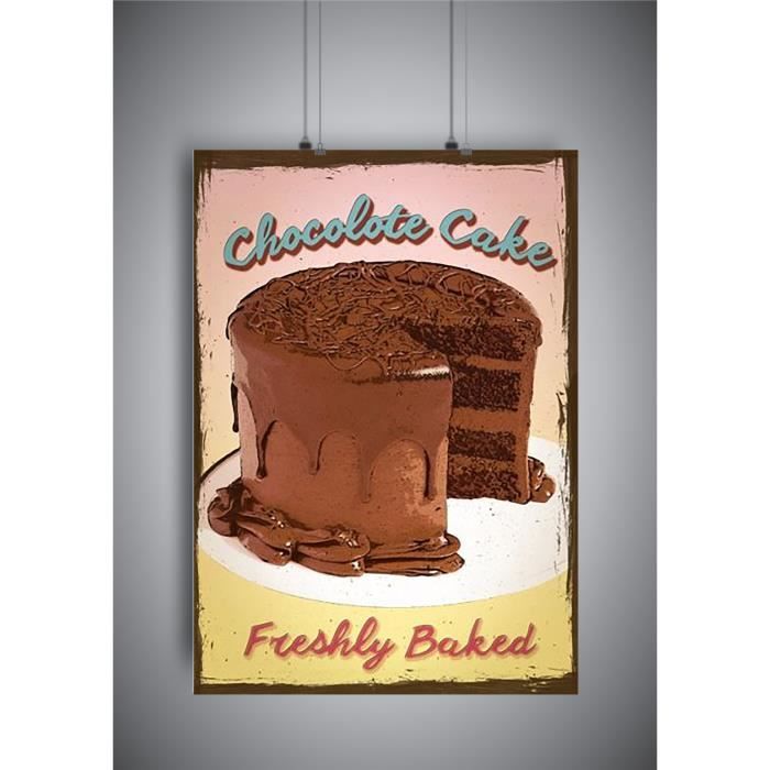Poster Affiche Chocolate Cake Retro Vintage Citation A3 42x29 7cm Achat Vente Affiche Poster Cdiscount