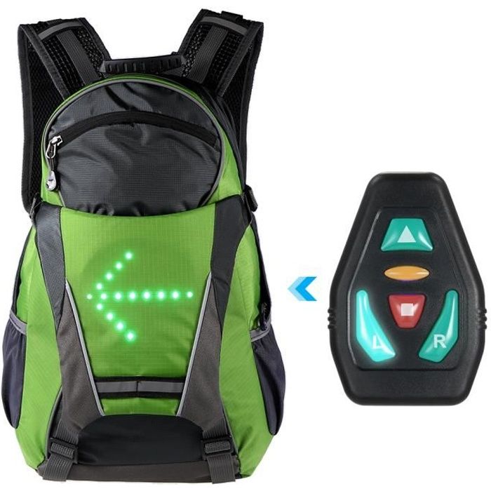 18L Vélo Sac À Dos Vélo LED Clignotant Lumière Sac Réfléchissant Sac Pack Sécurité extérieure Night Riding Running Sac À Dos