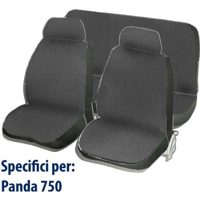 Housses De Siège Auto Pour Smart ForFour - Jeu Complet Avant/arrière - Tissu Polyester/coton - Noir Et Gris Clair - Fabriqué En Italie