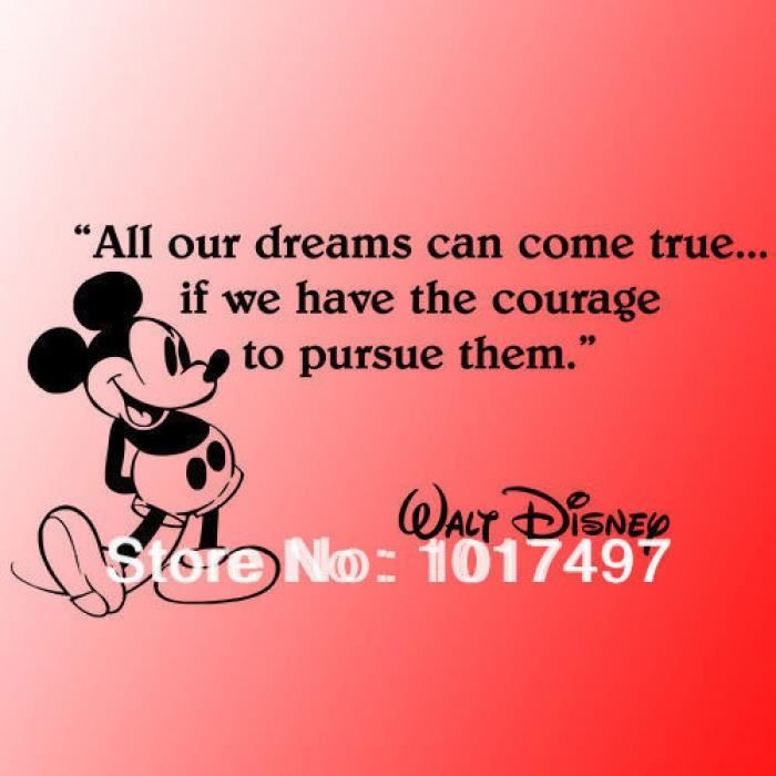 Mickey Stickers Muraux Mickey Dreams Come True Mur Citation Vinyle Wall Stickers Enfants K Cdiscount Maison