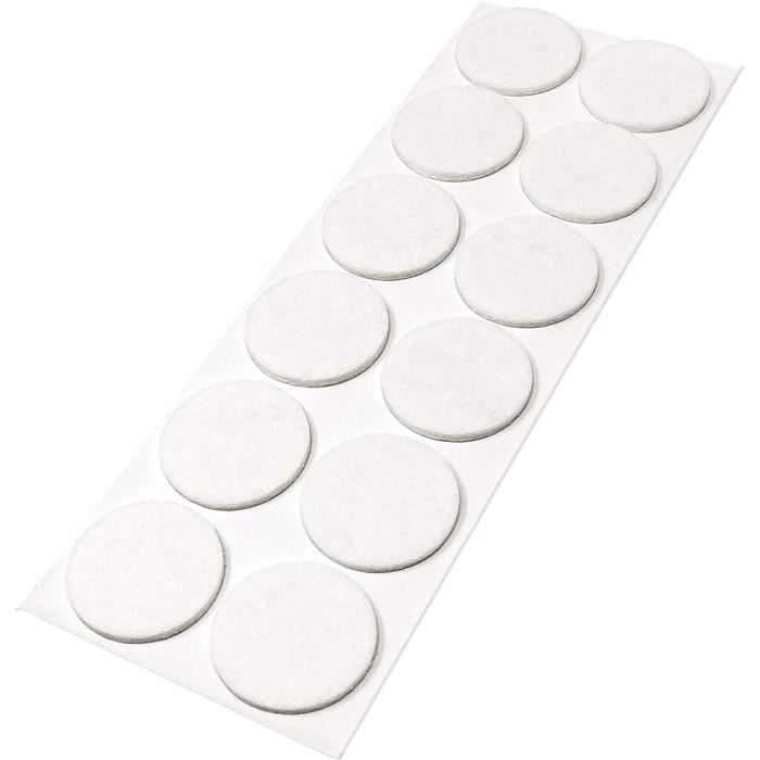 120 X Patins En Feutre / 34 Mm / Blanc / Rond / 3,5 Mm