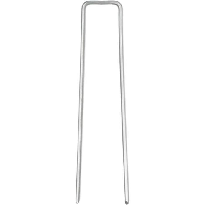 Lot de 50 Piquets de Fixation - 15 cm x 3 cm - 3 mm - Acier Galvanisé