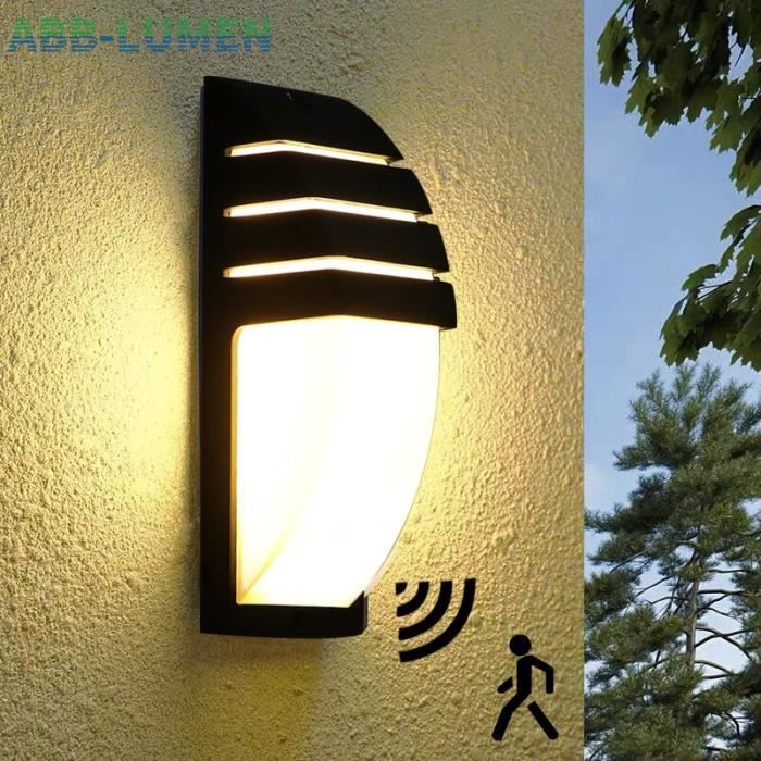 DECKEY Lampe LED Applique Murale Etanche à Détecteur de Mouvement Eclairage Sans Fil Exterieur pour Couloir Escalier Jardin 