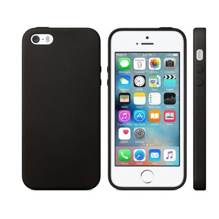 Coque iPhone SE, iPhone SE / 5 / 5s (noir) Housse Silicone Case Cover Matte  Soft Gel TPU - Cdiscount Téléphonie