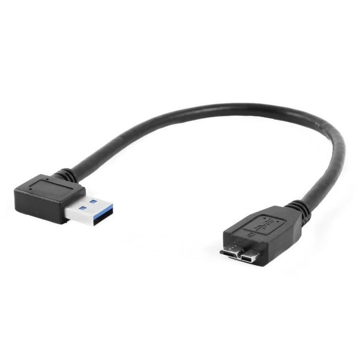 Noir Angle Droit Usb 3 0 Type A Male Vers Micro B Male Cable Adaptateur Connecteur Prix Pas Cher Cdiscount