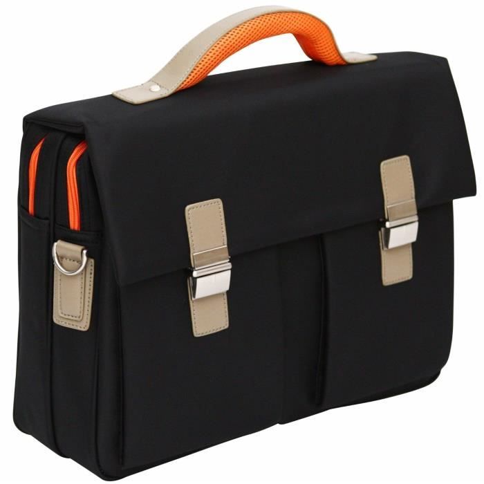 pour Ordinateur Portable 15,6 Porte-Documents Souple Style Business Passepoils Orange