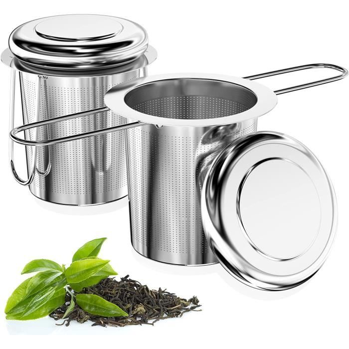 Infuseur à thé en acier inoxydable avec poignée, passoire à épices, filtre  à thé, maille Snap Ball, adt scalp - AliExpress
