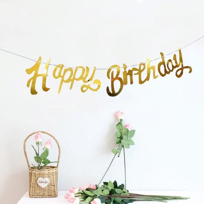 Pour Enfants Fete Fournitures Banniere Decoration Celebrations Joyeux Anniversaire Banderoles Bricolage Guirlande Suspendus Drap Cdiscount Maison
