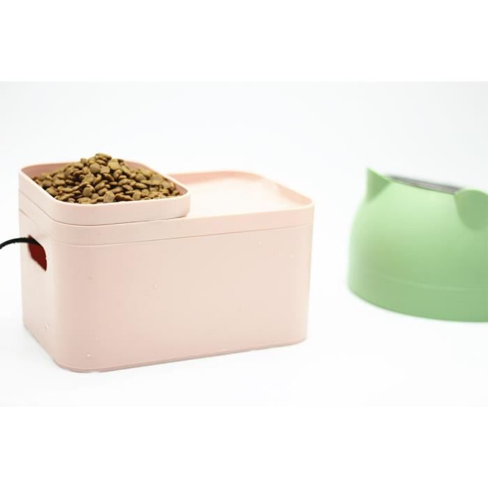 2 L Usb 2 En 1 Distributeur Croquette Eau Chat Distributeur Automatique Nourriture Chat Distributeur D Eau Chien Rose Cdiscount