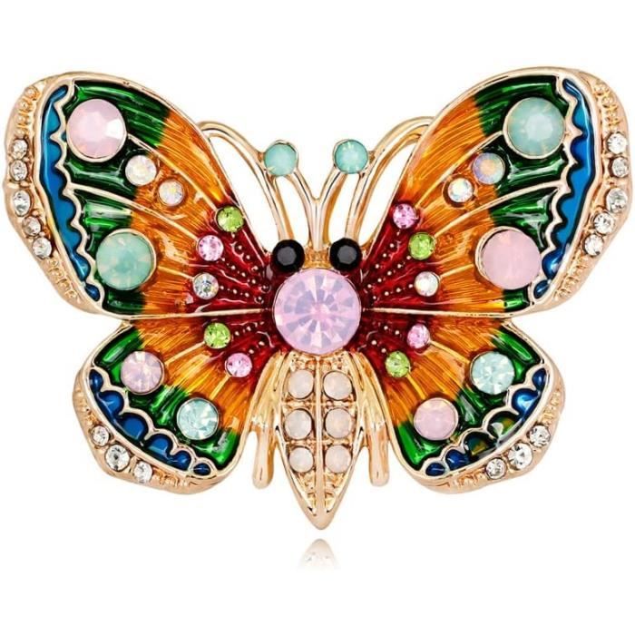 2pcs broche femme animaux papillon, vetement decollete bijoux fantaisie