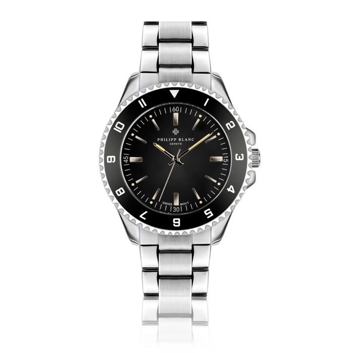 Montre argent Philipp Blanc Avenches - argenté - 42 mm