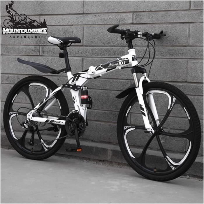 Nengge Vélo Vtt Tout Suspendu 24 Pouces Adulte Homme Femme 21/24/27 Vitesses Pliable Montagne Freins Disque