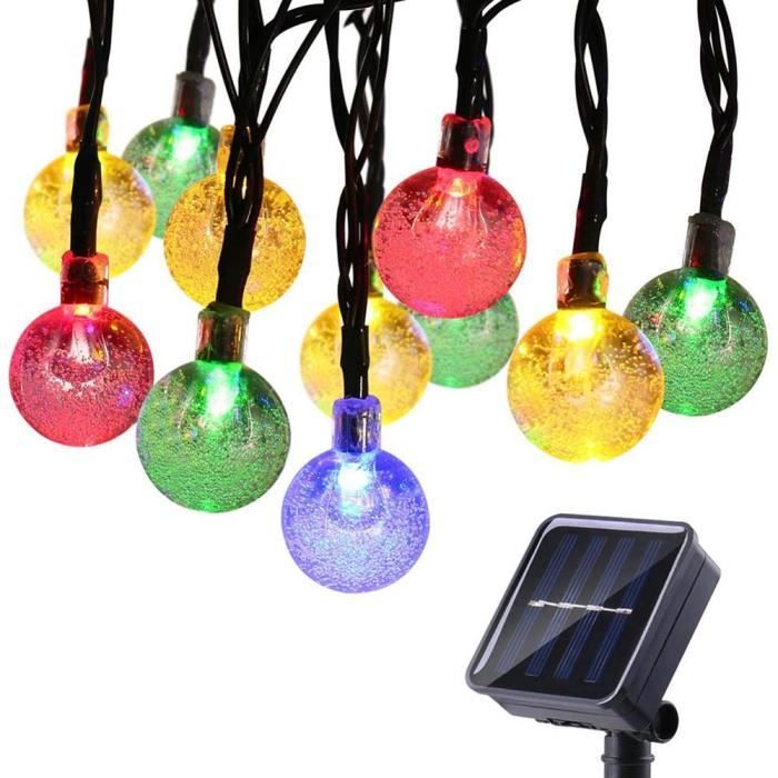 BIVGOCLS-Guirlande Lumineuse Solaire Exterieur-7M 50 LED Guirlande Solaire  Extérieure-Étanche IP65 USB 8 Modes-pour Jardin,Noël,Fête - Cdiscount Maison