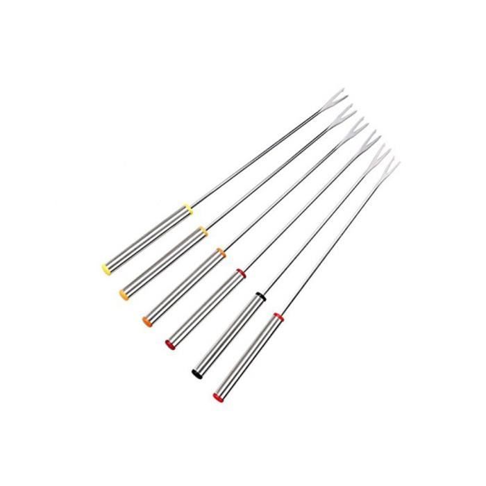 UptVin 24 Fourchettes à Fondue Inox 24 Cm – Bâtonnets Fondue Chocolat Fromage Barbecue + Poignées Anti-Chaud
