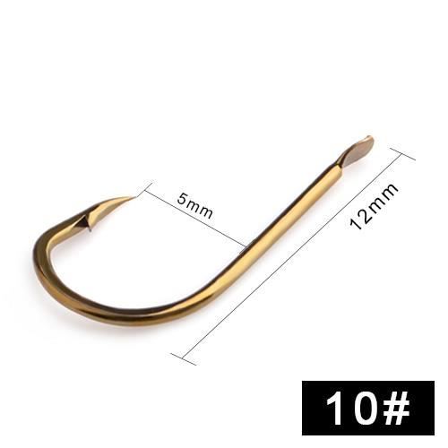 YTBHSHXZ Hameçon de pêche en Acier à Haute teneur en Carbone, avec Oeil Pointu, hameçon à retournement Automatique, for Zones de pêche diversifiées, 12 pièces(10 UK