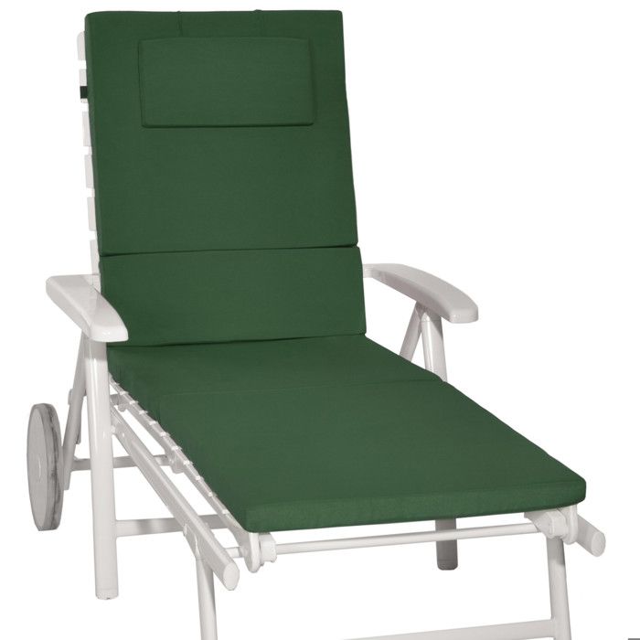 Chaise longue de jardin Coussin pour chaise longue Loft RL 200x60x5cm Vert foncé