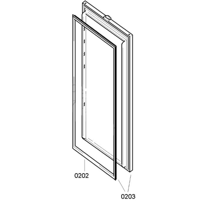 Joint de porte réfrigérateur (repère 0202) dorigine Frigo Réfrigérateur Congélateur 00241448 241448 BOSCH SIEMENS NEFF