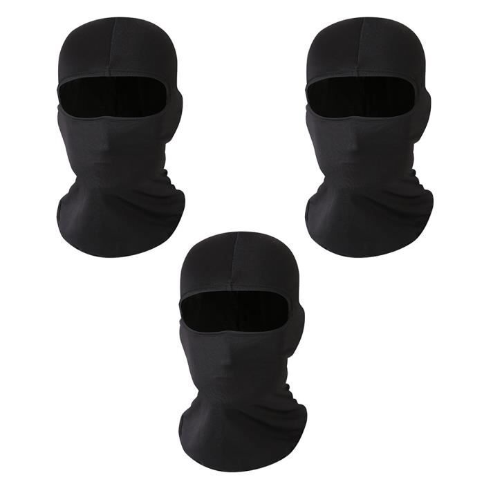 DAMILY® 3 Pièces Cagoule - Cagoule Moto Masque - Ski mask Pour Homme et Femme - Noir