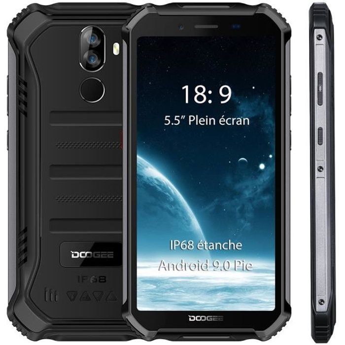 Vente Téléphone portable Smartphone 4G Etanche DOOGEE S40 5.5" 3Go + 32Go 4650mAh Batterie Android 9.0 Téléphone portable Débloqué - Noir pas cher Vente Téléphone portable Smartphone 4G Etanche DOOGEE S40 5.5" 3Go + 32Go 4650mAh Batterie Android 9.0 Téléphone portable Débloqué - Noir pas cher