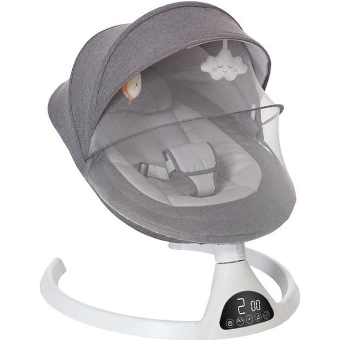 Balancelle Transat Bébé électrique multifonctionnel confortable réglable -  Gris - Cdiscount Puériculture & Eveil bébé