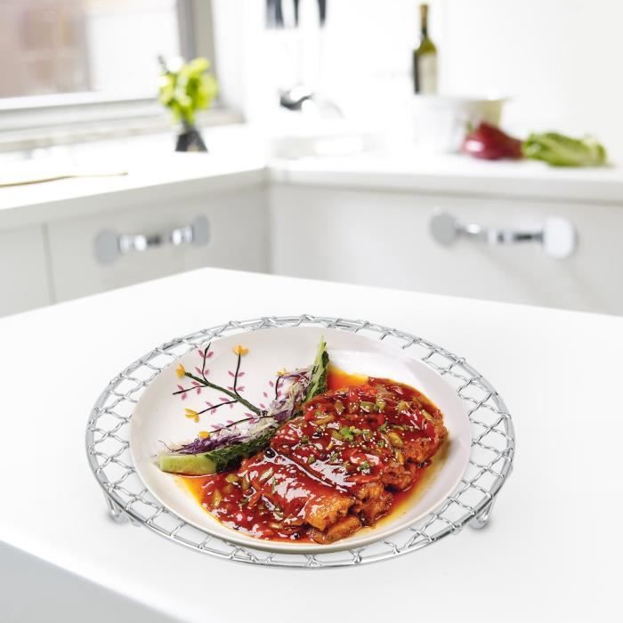 Alipis Lot De 2 Grilles Multifonctions Demi-rondes En Acier Inoxydable