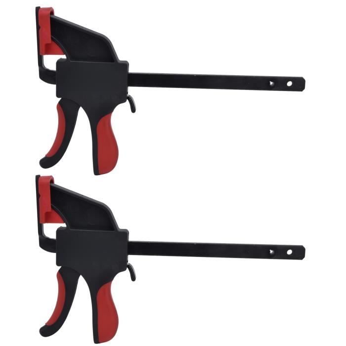 6 Pinces à Serrage Rapide 4 Pouces - Opération Une Main - Force 60kg - Pour Bois Et Métal