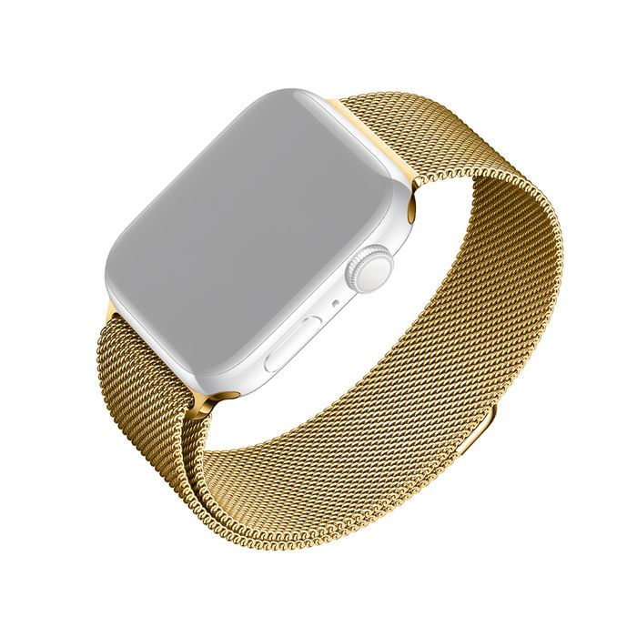 Bracelet en acier inoxydable FIXED Mesh compatible avec Apple Watch 42-44 mm or