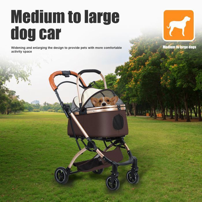 Meilleurs prix pour FLASIDU Poussette Chien 3-en-1, Poussette pour Chien Chat, Voyage Transporteur Amovible, Pliable Portable Landau pour Animaux