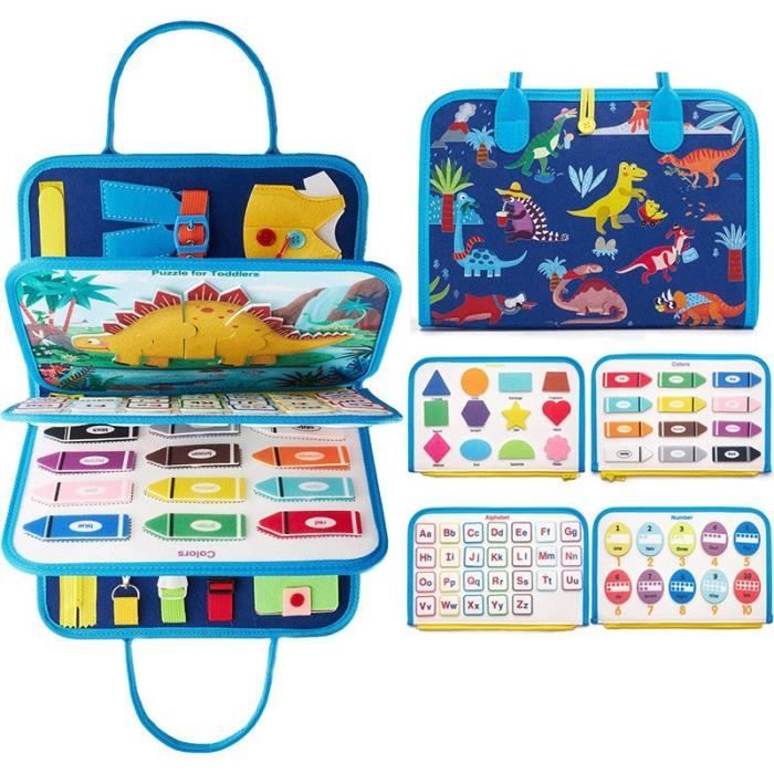 Busy Board Montessori Portable - Jouet Sensoriel 5 Couches Pour Bébé 1-3 Ans - Apprentissage Motricité Fine
