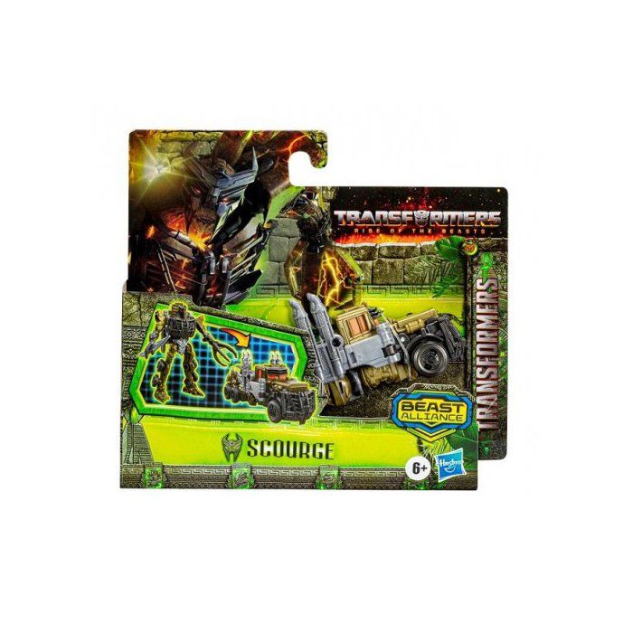 Transformers Beast Alliance : Scourge 2 en 1 Robot transformable en Camion - Figurine Vehicule - Set Jouet Action + Carte