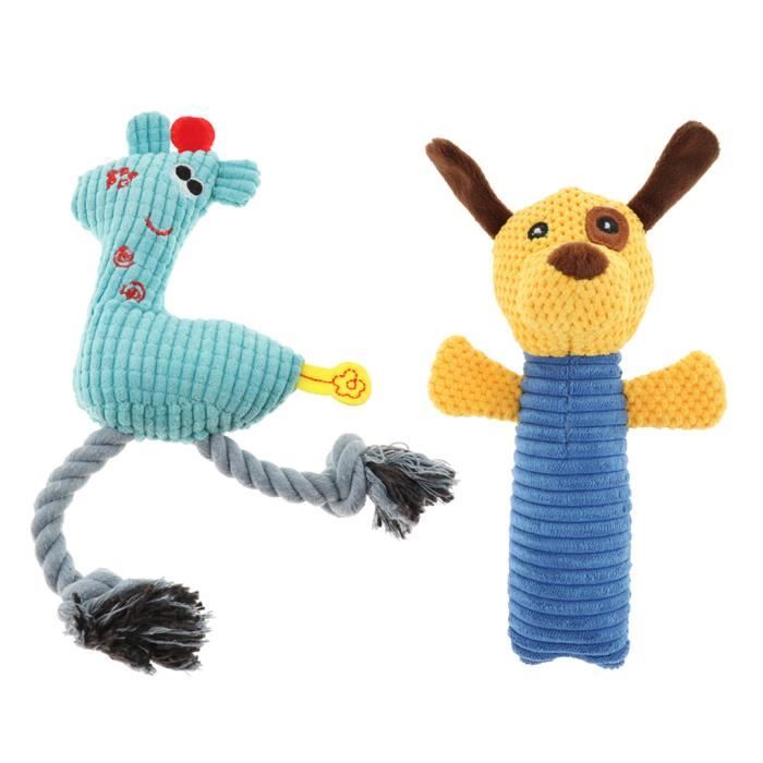 Jouet à mâcher pour chien - HOMYL - 2 pièces - Coton - Jaune et Bleu - Résistant à lusure