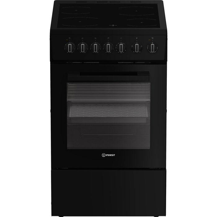 Cuisinière vitrocéramique INDESIT I5V3PCB 4 foyers L50 cm - vue 1