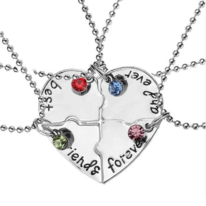 Collier Best Friends Meilleures Amies Lot De 4 Argente Achat Vente Sautoir Et Collier Collier Best Friends