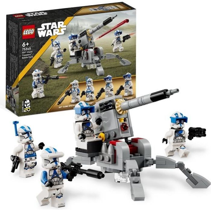 LEGO® Star Wars 75345 Pack de Combat des Clone Troopers de la 501ème Légion, Jouet avec Canon