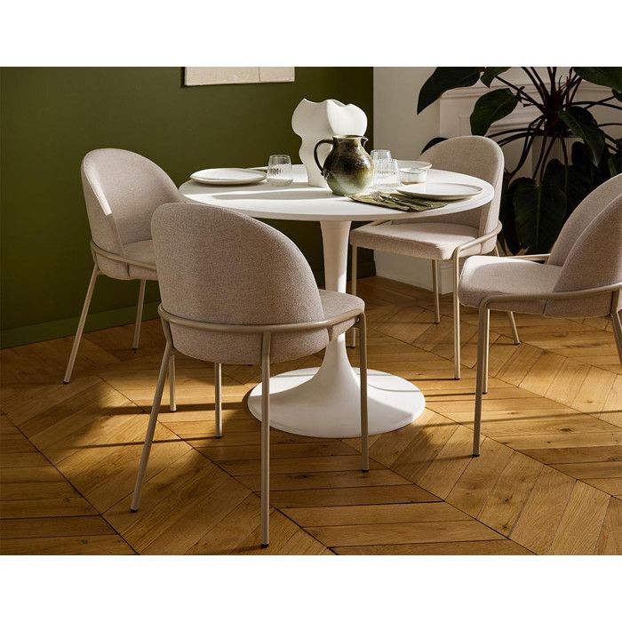 Imelda - lot de 4 chaises - en tissu - beige - Beige Imelda - lot de 4 chaises - en tissu - beige - Beige